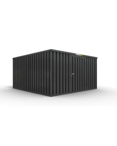 Lagercontainer 3 x 4 m, Einflügeltür 1270 mm mittig in Breitseite, anthrazit