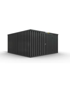 Lagercontainer 3 x 4 m, Doppelflügeltür 1830 mm mittig in Stirnseite, anthrazit