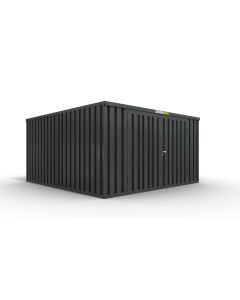 Lagercontainer 3 x 4 m, Doppelflügeltür 2750 mm mittig in Stirnseite, anthrazit