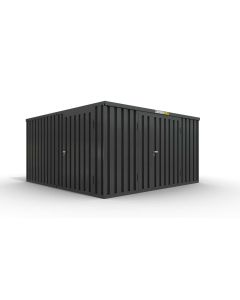 Lagercontainer 3 x 4 m, Doppelflügeltür 1830 mm mittig in Stirnseite, anthrazit