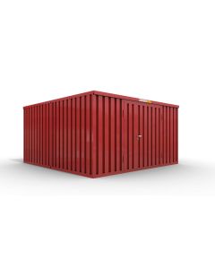 Lagercontainer 5 x 4 m, Doppelflügeltür 1830 mm mittig in Stirnseite, feuerrot