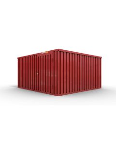 Lagercontainer 5 x 4 m, Einflügeltür 1270 mm mittig in Modul D, feuerrot