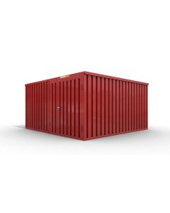 Lagercontainer 5 x 4 m, Doppelflügeltür 1830 mm mittig in Modul D, feuerrot