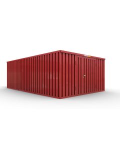 Lagercontainer 5 x 6 m, Doppelflügeltür 1830 mm mittig in Stirnseite, feuerrot