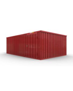 Lagercontainer 5 x 6 m, Einflügeltür 1270 mm mittig in Modul D, feuerrot