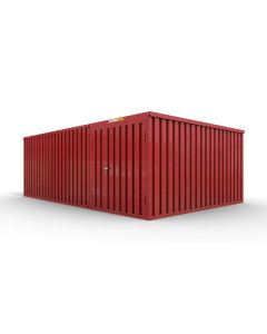 Lagercontainer 4 x 6 m, Doppelflügeltür 1830 mm mittig in Modul D, feuerrot