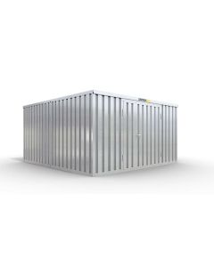 Lagercontainer 5 x 4 m, Doppelflügeltür 1830 mm mittig in Stirnseite, verzinkt