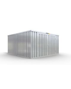 Lagercontainer 5 x 4 m, Doppelflügeltür 2750 mm mittig in Stirnseite, verzinkt
