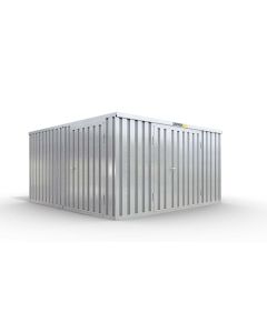 Lagercontainer 5 x 4 m, Doppelflügeltür 1830 mm mittig in Stirnseite, verzinkt
