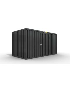 Lagercontainer 3 x 2 m, Einflügeltür 1270 mm mittig in Breitseite, anthrazit