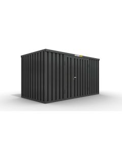 Lagercontainer 6 x 2 m, Doppelflügeltür 1830 mm mittig in Breitseite, anthrazit