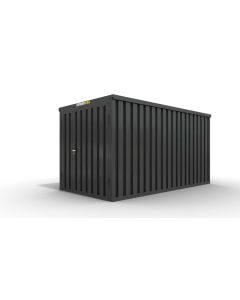 Lagercontainer 6 x 2 m, Doppelflügeltür 1830 mm mittig in Stirnseite, anthrazit