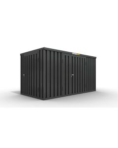 Lagercontainer 6 x 2 m, Doppelflügeltür 1830 mm mittig in Breitseite, anthrazit