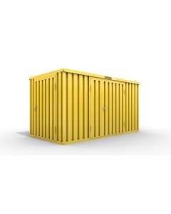 Lagercontainer 6 x 2 m, Doppelflügeltür 1830 mm mittig in Breitseite, signalgelb