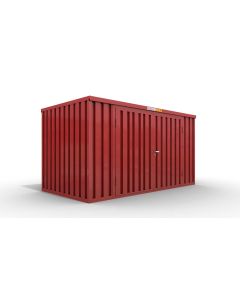 Lagercontainer 6 x 2 m, Doppelflügeltür 2750 mm mittig in Breitseite, feuerrot