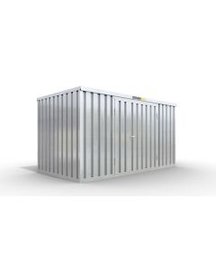 Lagercontainer 3 x 2 m, Doppelflügeltür 1830 mm mittig in Breitseite, verzinkt