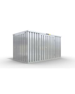 Lagercontainer 5 x 2 m, Doppelflügeltür 1830 mm mittig in Breitseite, ohne Fußboden verzinkt